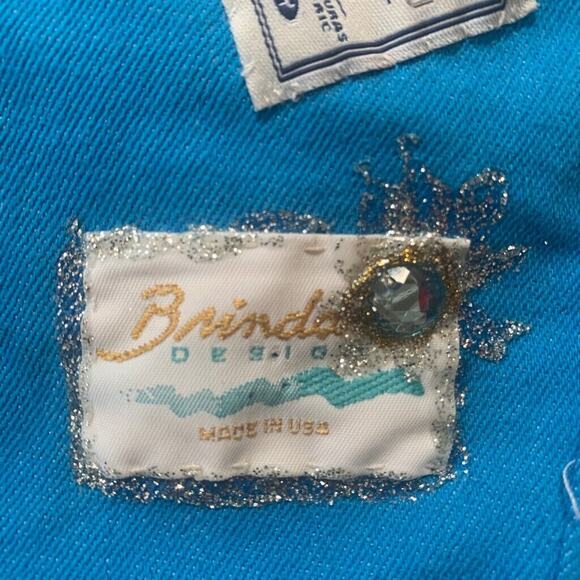 Upcycled Maxi Tote Bag Vintage Blue Jeans Logos Belt Detail OOAK Handmade Purse - Picture 13 of 15